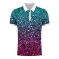 thumbnail image 4 of JSKUMAR Men's Casual Tops Short Sleeve T-Shirts Quarter Zip Lapel V Neck Tops Striped/Colorblock Printed Blouses Slim Fit Shirts Multicolor,L, 4 of 5