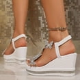thumbnail image 3 of Women's High Heel Wedge Sandals Platform Fashionable Sandals Platform Elastic Strap Summer Beach, 3 of 12