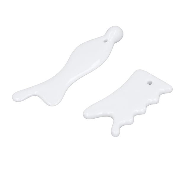 Herramienta De Masaje Guasha, Mejora La Circulación, Punto Gatillo, Drenaje Linfático, Herramientas Faciales Gua Sha De Cerámica, 2 Piezas Para Cara, Cabeza, Hombros, Rodillas
