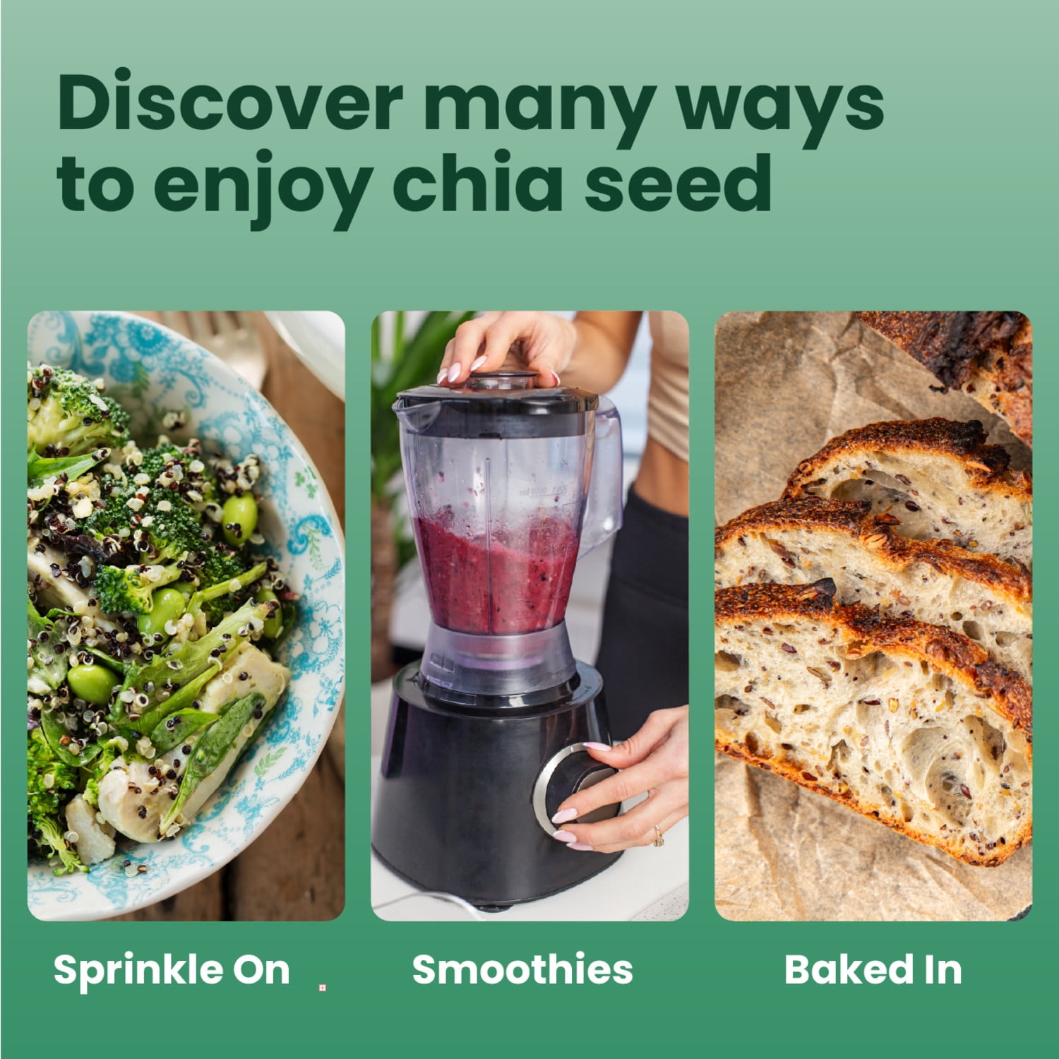 Sanar Naturals Raw Black Chia Seeds, High Fiber, Omega-3, Vegan, 10 oz