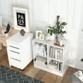 thumbnail image 2 of Topbuy 4-Cube Bookcase Floor Open Wooden Bookshelf with 2 Anti-Tipping Kits Modern Shelving Organizer Multipurpose Storage Cabinet White, 2 of 9