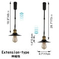 thumbnail image 3 of FSLiving Lampe de Piste Réglable en Hauteur Type J Rétractable avec Tige Télescopique Lampe Gimbale Réglable-Post Juno Lampe Industrielle Mini, Noir - 3 Lumières, 3 of 7