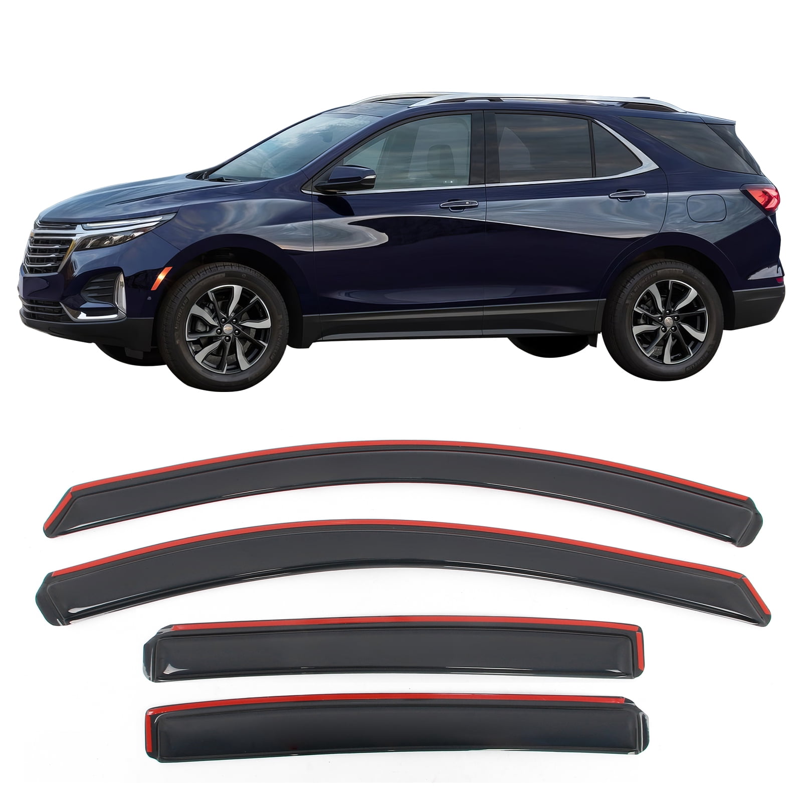 Dark Smoke Acrylic Vent Shades / Window Visors – For Toyota Sequoia 2001-2007, 4pc - View #3