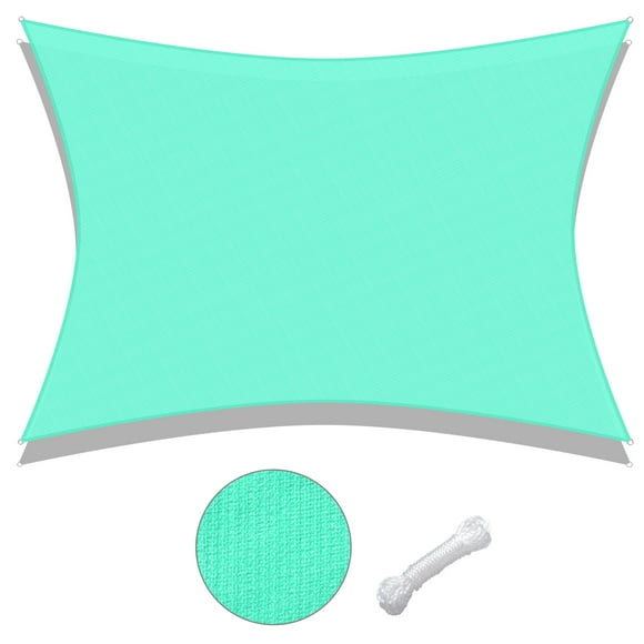 Yescom 19x13Ft 97% UV Block Rectangle Sun Shade Sail Outdoor Patio Pool Garden Yard Lawn Carport Awning Pearl Aqua