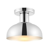 SAFAVIEH Helm 13 in. Modern Chrome Iron Mount Light with Chrome Glass Shade