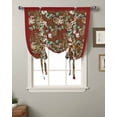 thumbnail image 2 of Red Christmas Tie Up Curtains for Window, Xmas Botanical Pinecone Eucalyptus Leaves Thermal Insulted Balloon Shade Adjustable Rod Pocket Curtains Valance Panels for Kitchen Bathroom Café 42 x 45, 2 of 7