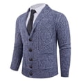 thumbnail image 4 of Lovzfmll Men's Cardigan, Shawl Collar Cable Knit Button Pocket, Casual Long Sleeve Sweater for Men, 3XL, 4 of 5