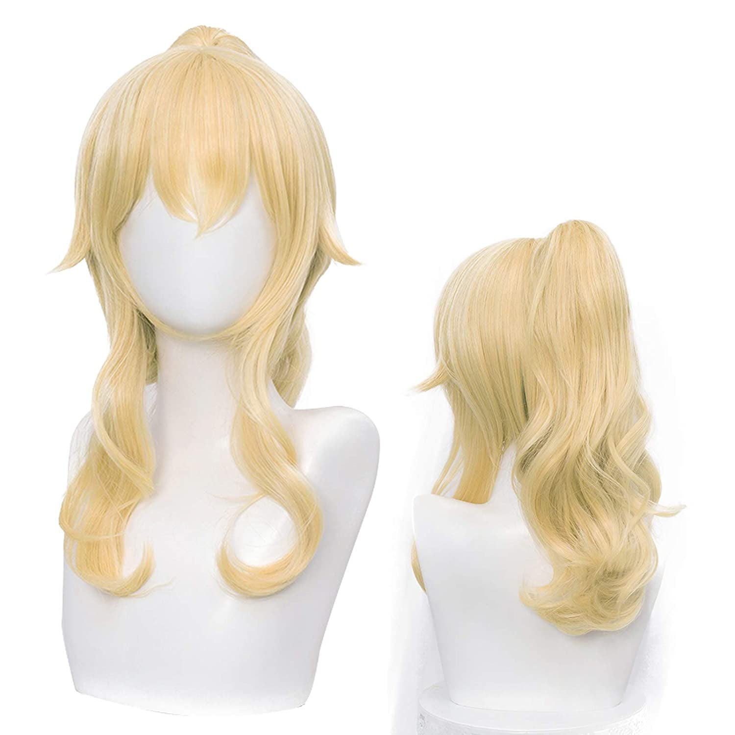 Golden Wavy Cosplay Wig for Game Genshin Impact Clip On Ponytail Princess  Lolita Hair Costume Wig (Jean-Golden) | Walmart Canada