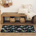 thumbnail image 4 of Black Cartoon Dinosaurs Skeletons Triangles Pattern Bathroom Rugs Mat,Non Slip Microfiber Bathroom Rug,Rubber Backing,Soft Bathroom Mats for Bathroom Floor,Tub and Shower,47x17in(120x43cm), 4 of 5