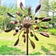 thumbnail image 4 of Escultura giratoria de viento con energía solar | Decoración de jardín para exteriores con luces LED | Adorno giratorio de dos niveles para patio, césped y jardín, 4 of 9