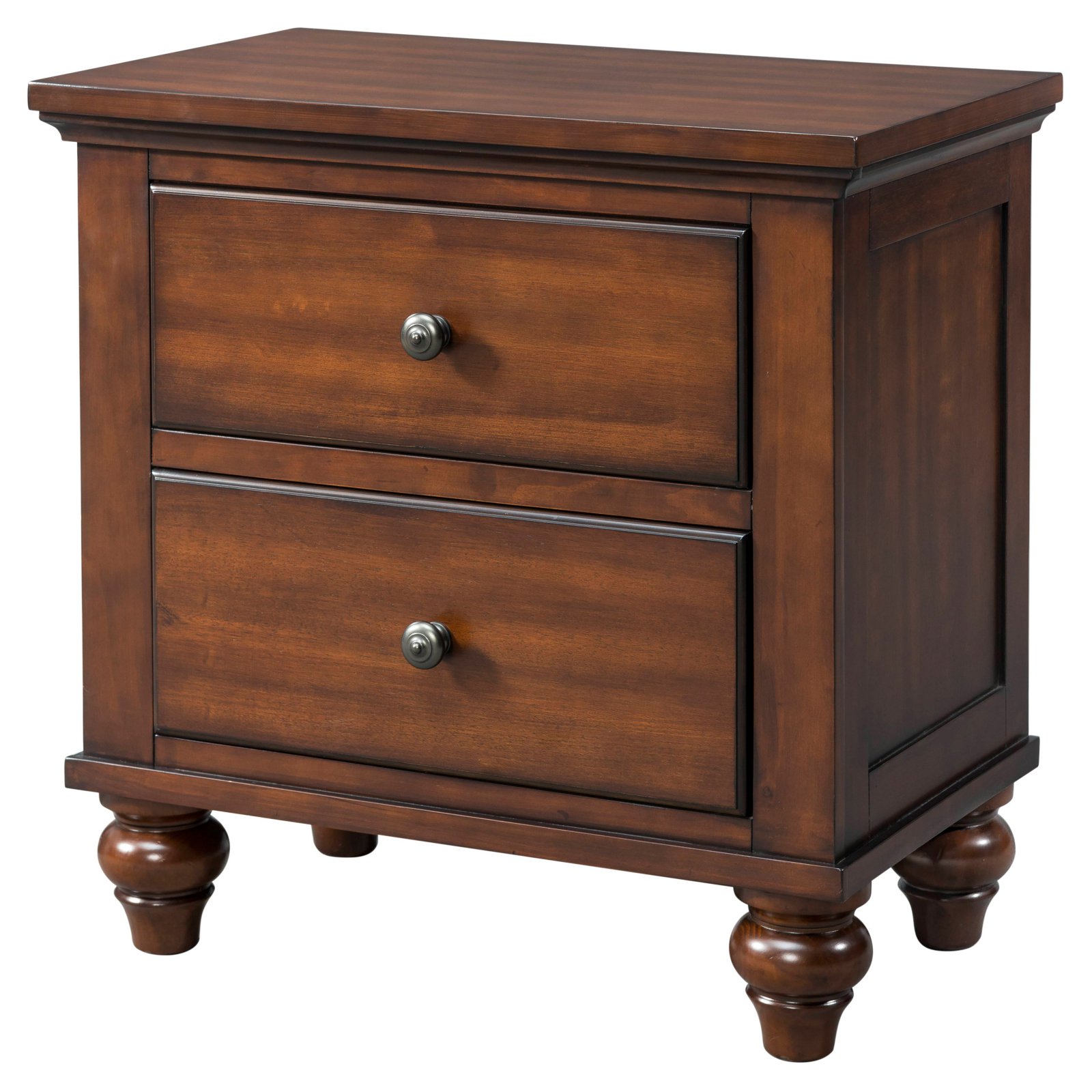 Antique Contemporary Two Drawers Bedroom Nightstand natural Cherry Wood Finish 814594015469 eBay