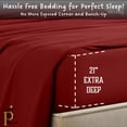 thumbnail image 4 of PRATYUX 21-INCH EXTRA DEEP POCKETS 6-Piece Split Head King Sheet Set - 700-Thread Count 100% Egyptian Cotton - Sheet Set - 32" Split, Burgundy Solid, 4 of 7