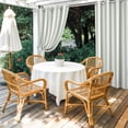 thumbnail image 2 of 2 Panels Outdoor Curtains for Patio Waterproof 54"x95" Blue Stripe Weatherproof Privacy Outsides Curtains, Modern Farmhouse Geometric Retro Striped Grommet Thermal Drapes for Cabana Porch Pergola, 2 of 8