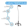 thumbnail image 4 of Baston 4 Apoyos Ortopedico Ajustable Cuello de Ganzo Adultos plateado, 4 of 7
