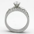 thumbnail image 3 of High polished (no plating) Stainless Steel Ring with AAA Grade CZ in Clear for Women Clear Stone Color Style TK973 Size 5, 3 of 5