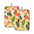 thumbnail image 7 of Yayeee Pot Holders Kitchen Heat Resistant with Pocket 7"x9.8" Cotton Oven Cooking Hot Pads, Green Retro Autumn Leaves, 7 of 7