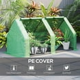 thumbnail image 3 of 6' x 3' x 3' Mini Greenhouse with Zippered Doors & Roll-up Windows, Portable Plant Hot House with Durable PE Cover, Water Resistant, UV Protected for Outdoor Flowers, Vegetables, Green, 3 of 10