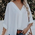 thumbnail image 4 of Blusa de mujer, top elegante, camiseta de verano, camisa de cuello en V, blusa vintage, tops tipo túnica S-2XL, 4 of 5
