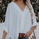 thumbnail image 4 of Blusa de mujer, top elegante, camiseta de verano, camisa de cuello en V, blusa vintage, tops tipo túnica S-2XL, 4 of 5