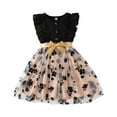 thumbnail image 3 of Letdown Toddler Girl Mesh Tulle Dress Summer Ruffle Sleeveless Baby Girl Fashion Casual Dresses with Lace-Up Belt (Black,7-8 Years), 3 of 7