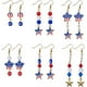 thumbnail image 4 of 1 caja DIY de 12 pares de dijes de EE. UU. con la bandera estadounidense, cuentas patrióticas rojas y azules, kit para hacer aretes colgantes, dijes del 4 de julio, 4 of 9