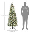thumbnail image 3 of HOMCOM 6' Prelit Flocked Artificial Xmas Tree w/ Pine Cones, Berries, 3 of 10