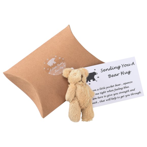 A Little Animal Pocket Hug Handmade Bear Small Animal Pocket Hug Cute Plush Toy (Light Brown)