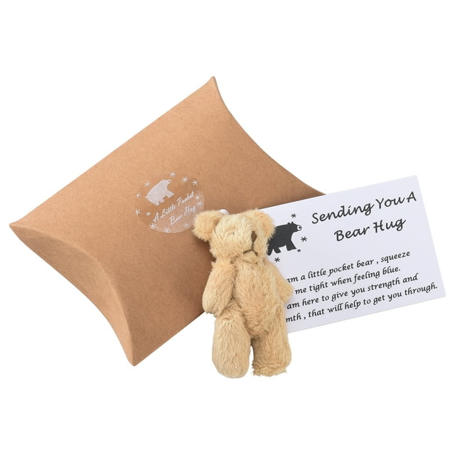 A Little Animal Pocket Hug Handmade Bear Small Animal Pocket Hug Cute Plush Toy (Light Brown)