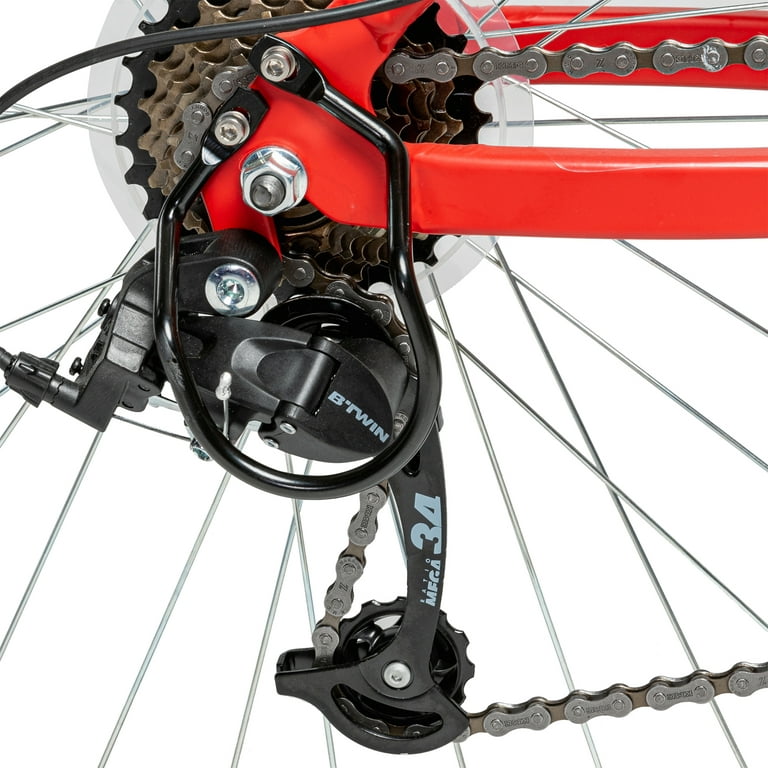 Decathlon Rockrider ST50, 21 Speed Aluminum Mountain Bike, 26 inch, Unisex, Red, Medium, Size: Medium: 5'5 inch - 5'9 inch