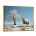thumbnail image 2 of Designart "Sheep Minimalist silence" Animals Floater Framed Wall Art Print, 2 of 7