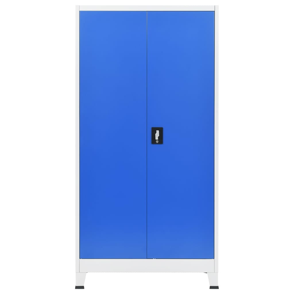 Kepooman Steel Organizer Storage with 2 Doors for Office Home, Blue Kepooman Steel Organizer Storage with 2 Doors for Office Home, Blue