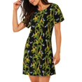 thumbnail image 2 of Fotbe Corn And Dragonflies Bata de Dormir para Mujer con Estampado, Camisón de Algodón de Manga Corta, Ropa de Dormir Casual, 2 of 6