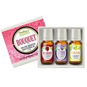 Bouquet Set 100% Pure, Best Therapeutic Grade Aromatherapy Essential Oil Gift Set - 3/10 mL (Rose Geranium, French Lavender, Ylang Ylang)
