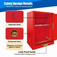 thumbnail image 4 of Flammable Safety Cabinet, 12 Gallon Galvanized Steel Flammable Liquid Storage Cabinet, for Commercial Industrial ,Red, 4 of 7