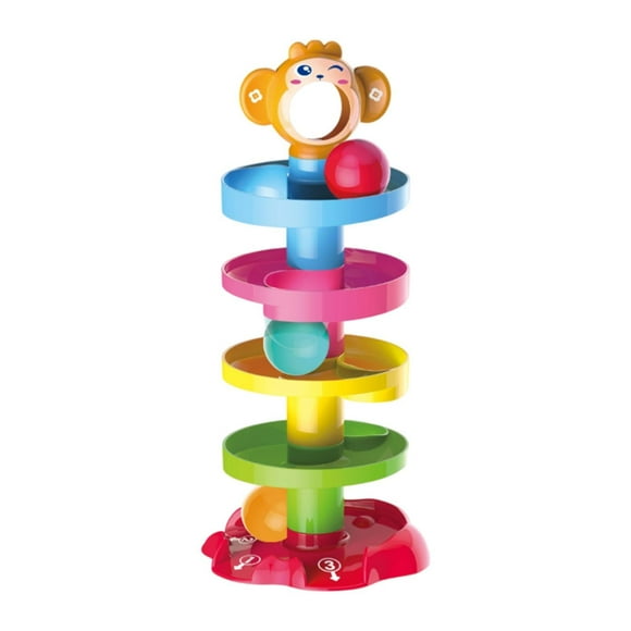 Juguete de torre de bola de caída y rollo, habilidad para motores divertidos, fino, centro de actividades de rampa de bola de pelota Educational para