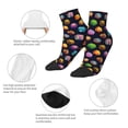 thumbnail image 5 of Fuzoiu Lovely Planet Print Adult Socks, Crew Moisture-wicking Socks, Unisex Cushion Crew Socks,Casual Sports Ankle Socks, 5 of 7