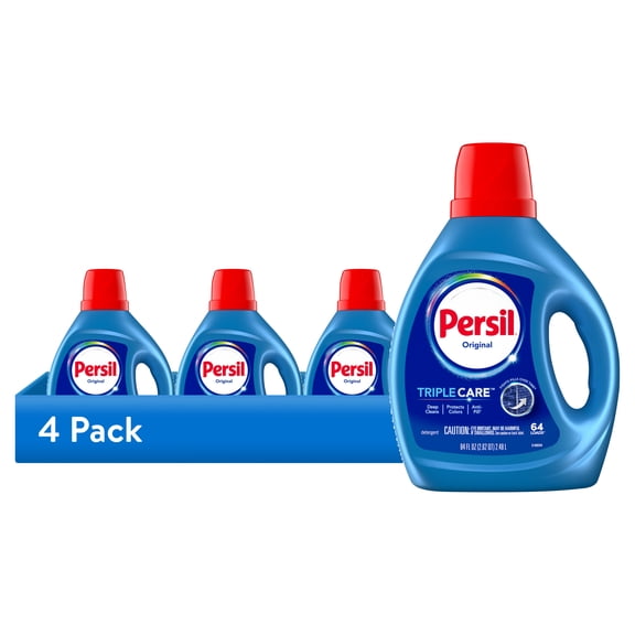 (4 pack) Persil Deep Clean Liquid Laundry Detergent, Original, 84 fl oz, 64 loads