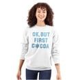 thumbnail image 3 of Snowflake Ok But First Hot Cocoa Unisex Plus Fleece Graphic Sweatshirt Brisco Brands 5X, 3 of 5