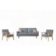 thumbnail image 5 of Gray Linen 70" Sofa and 2 Chairs with Throw Pillows for Living Room, 5 of 6