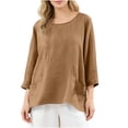 thumbnail image 3 of TaTaai Summer Lightweight Cardigan for Women， Linen V Neck Long Sleeve Open Front Top， Casual Solid Color Cover Up for Beach Style Gift, 3 of 9