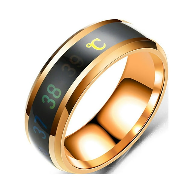 Bradem Rings Clearance! Temperature Monitor Ring Digital Thermometer Body Temperature Sensor Smart Ring Wedding Couple Lovers Ring, C, One Size Lady Ring Clearance Sale, 1X Ring