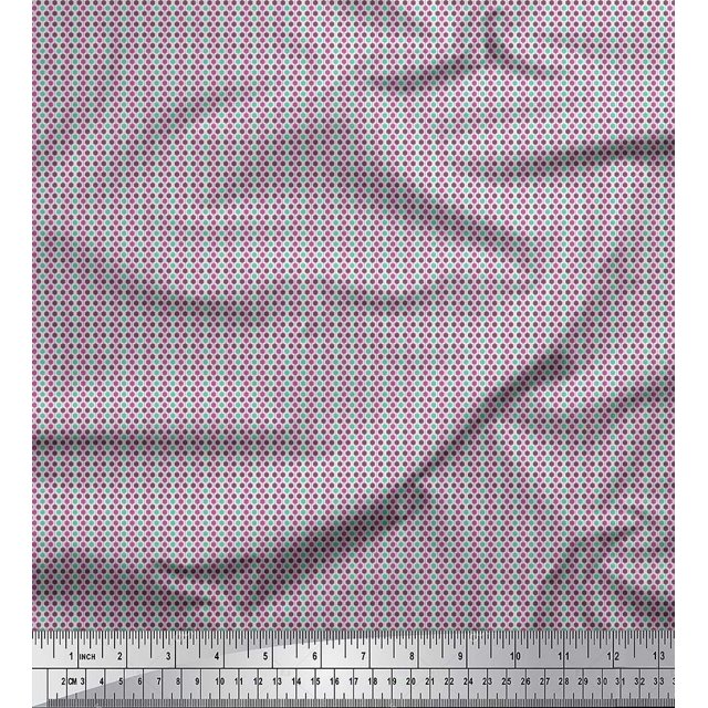 Soimoi Polyester Crepe Fabric Stripe & Hexagon Shirting Print Sewing Fabric Yard 52 Inch Wide