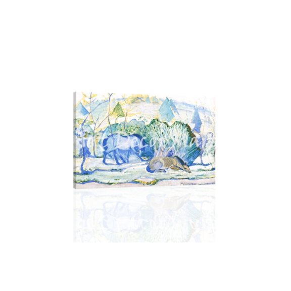 Horses Out To Pasture-Marc - CANVAS OR FINE PRINT WALL ART