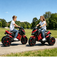 thumbnail image 2 of HNH 12V Spider Ride On Motorcycle, Kids Motorcycle for 3-6 Year old, With PU Seat, Training Wheels/Manual Throttle/Lighting Wheels/Wireless,Red, 2 of 9