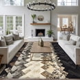 thumbnail image 5 of Brown Ethnic Area Rug 6x9 Washable Rug Non Slip Southwest Zigzag Weave Boho Retro Geometric Large Area Rug Soft Stainresistant Indoor Floor Carpet for Living Room Bedroom Office Dining Room Nursery, 5 of 9