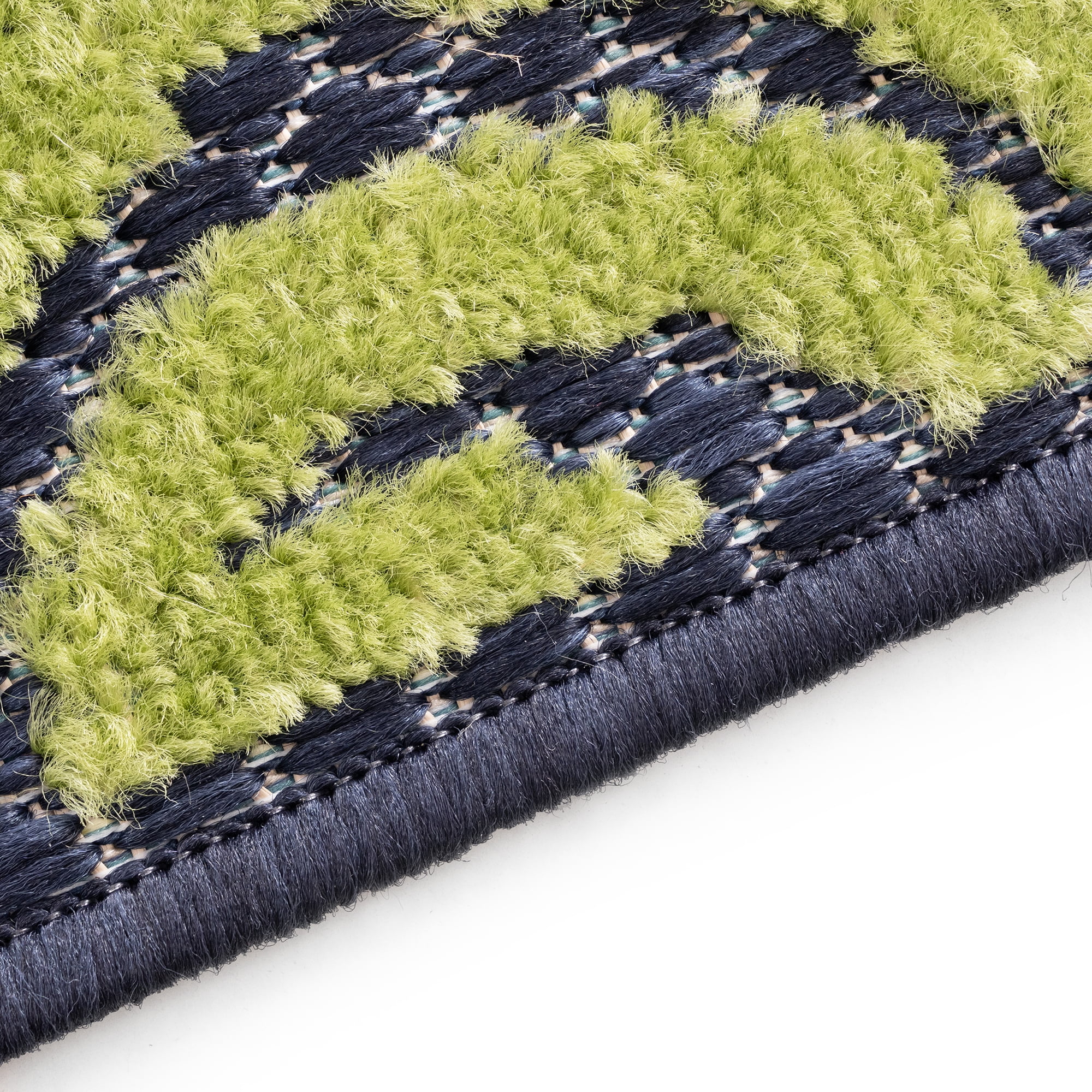 Oasis Modern Floral Navy and Aqua Polypropylene Indoor Outdoor Area Rug, 5'x7' Rectangle