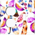 thumbnail image 4 of Metal Light Switch Plate Cover Colorful Beaded Feather Shell Dreamcatcher DRM014, 4 of 13