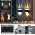 thumbnail image 5 of Solar Lights Outdoor, Waterproof Landscape Lighting, 4 Pack Solar Lights for Outside, Dusk To Dawn Security Lights for Patio, Wall Mounted Decoration Lights, 5 of 7