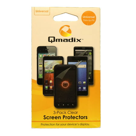 Qmadix Universal Screen Protector Guard for Smartphones - 3 Pack - Clear