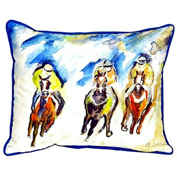 Betsy Drake SN320 11 x 14 in. Three Racing Small Indoor & Outdoor Pillow